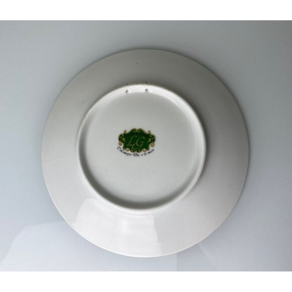 Porcelaine LG C. Limoges Dec. a la main Fully Decorated Floral Plate, Wall Decor - Picture 6 of 9